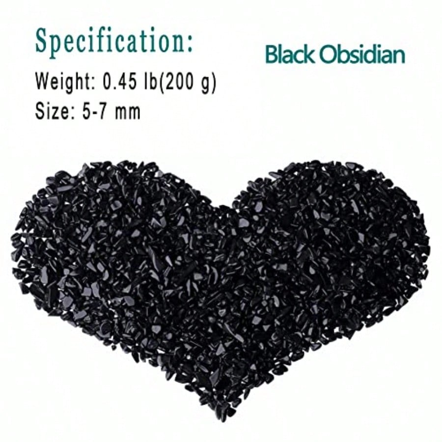 Aquarium Plant Gravel - Natuurlijke zwarte obsidiaan kristalkwarts steentjes, vaasvuller,